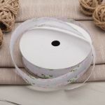 Тесьма отделочная Завитки, 25 мм, 25 м, 02 белый/фиолетовый