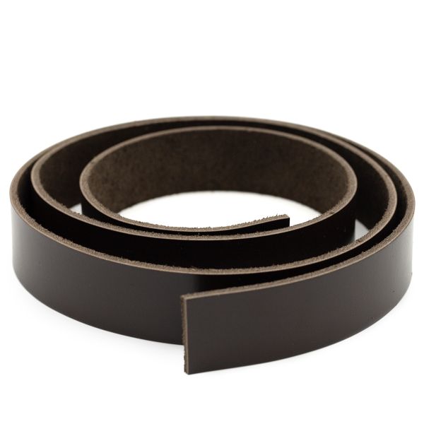 Полоса-ремень 110см / 2,5см(±1мм), 100% кожа (темно-коричневый), 728