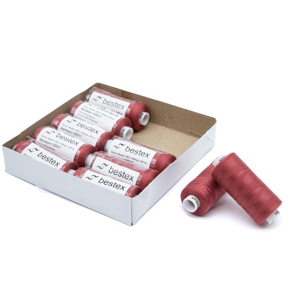 Нитки швейные бытовые Bestex 40/2, 365 м (400 ярд) / 10 кат., 054 пыльно-ягодный