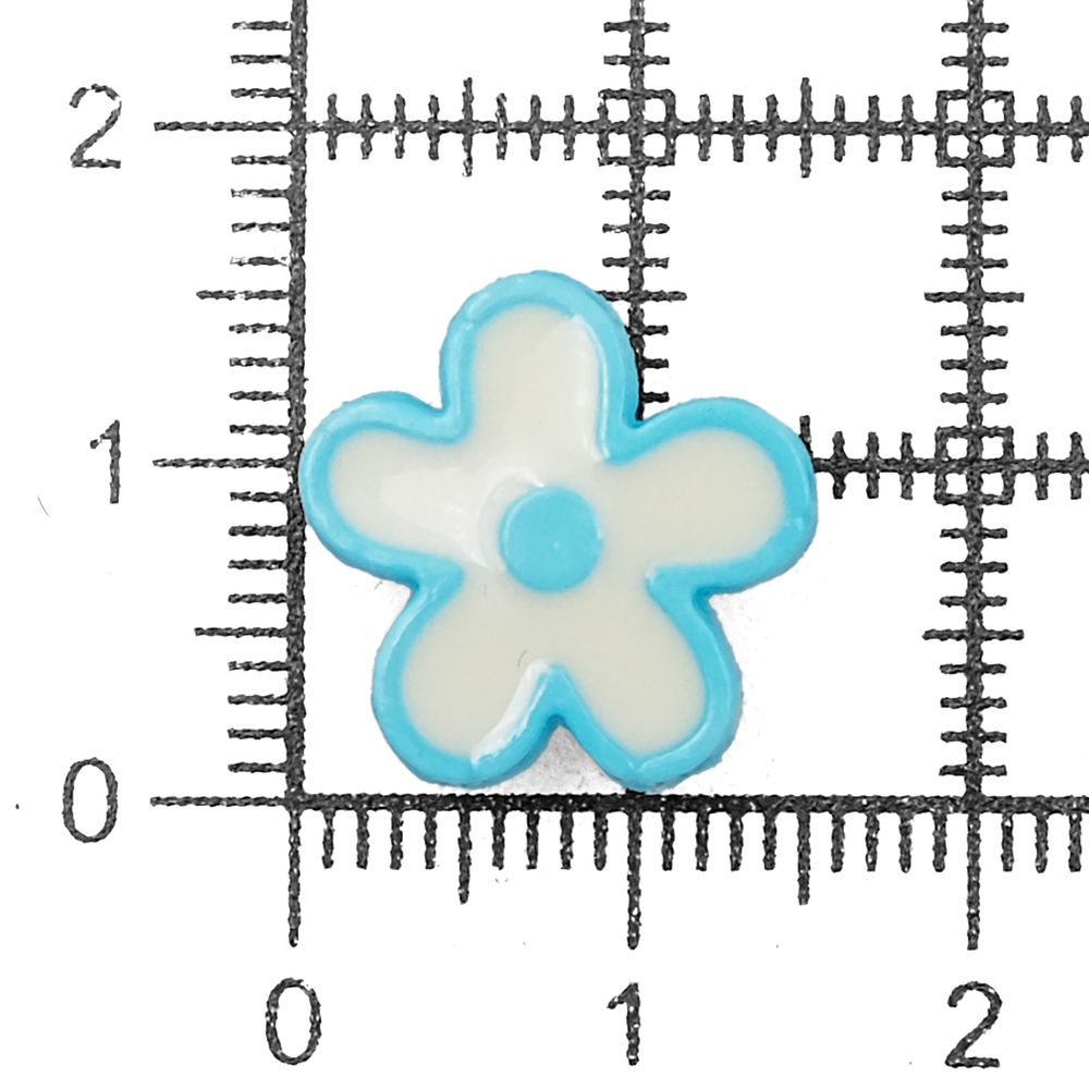 Пуговицы детские Цветы (IA041-W2) 24L/1, 6 шт, (D54 голубой), Magic Buttons