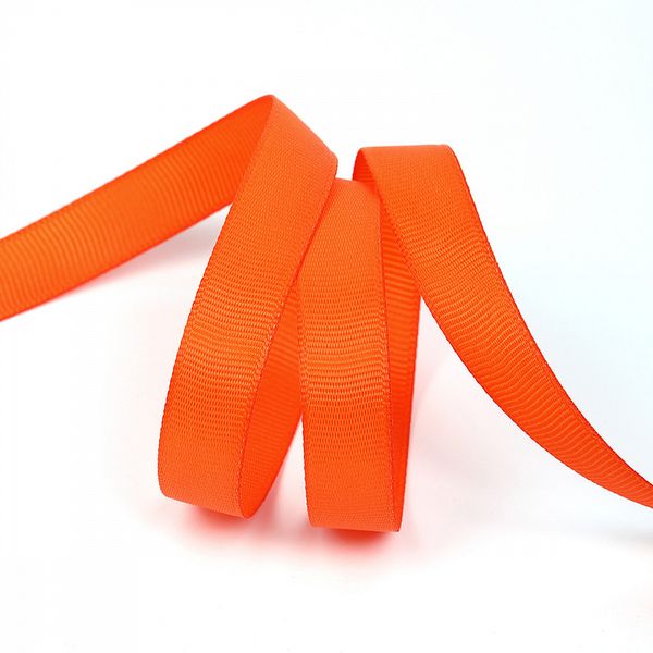 Лента репсовая (в рубчик) 12.0 мм, 751 ярк.оранжевый, уп. 27,4м