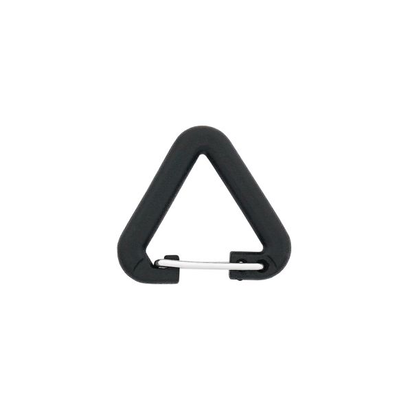 Карабин пластик/металл треугольный 15 мм, 6 шт, Black/S черный с серебром, MB2312