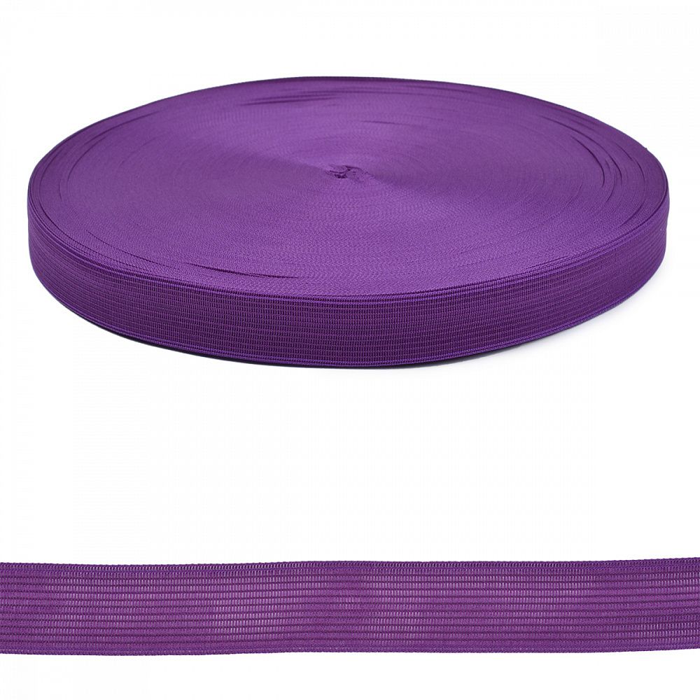 Тесьма окантовочная 22 мм, вязаная, 001-22 цв.070 фиолетовый, 100м