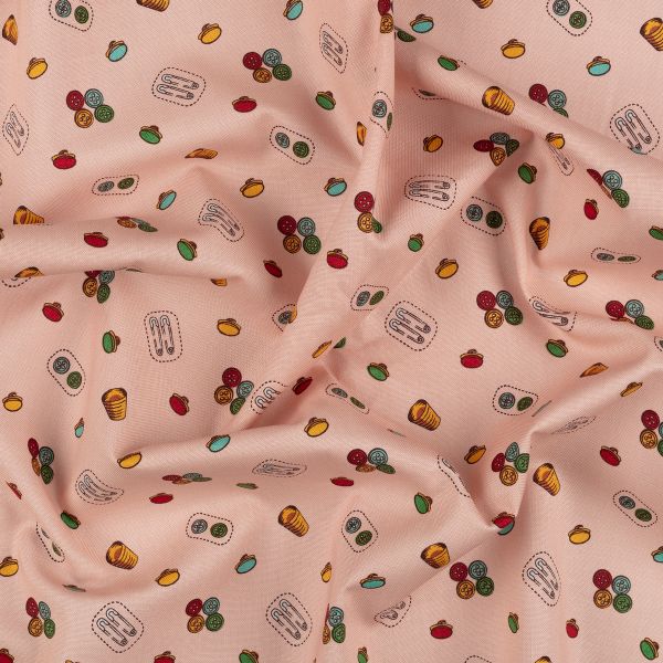 Ткань для пэчворка Peppy Век моды, рулон 112 см / 5 метров, ВМ-11 розовый, Peppy