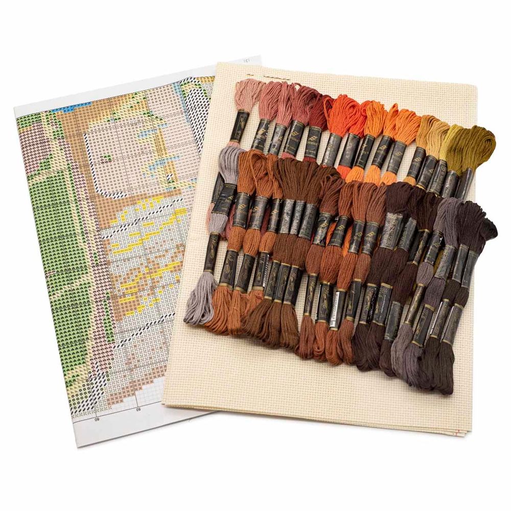 Набор для вышивания нитками Hobby&Pro, Осенний гость, 48х30 см