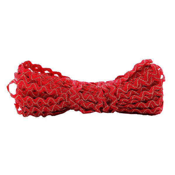 Тесьма вьюнчик с метанитью, 5 мм / 20 м (красный), С3584