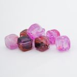 Бусины акрил 6.5х6.6 мм, 500 г, прозрач. в цвете, куб, AD026 черри-кварц, (7748713)4658 , Astra&Craft