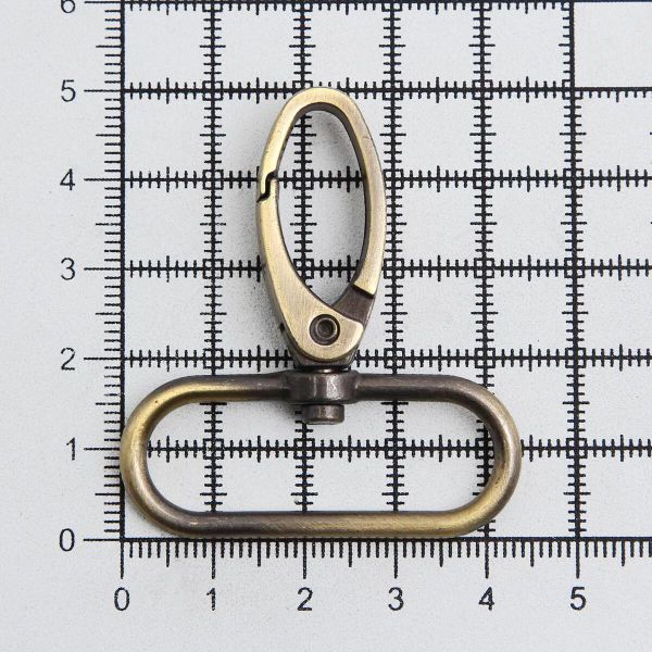 Карабин металл 38.0 мм (49х44 мм), тертая бронза, ГУ12849, 4 шт