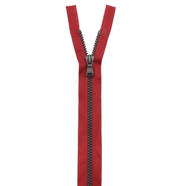 Молния трактор Arta Т6 (6 мм) 1 зам., разъем., 80 см, Noir, цв. 008 красный / 1000 брунит, уп.5 шт