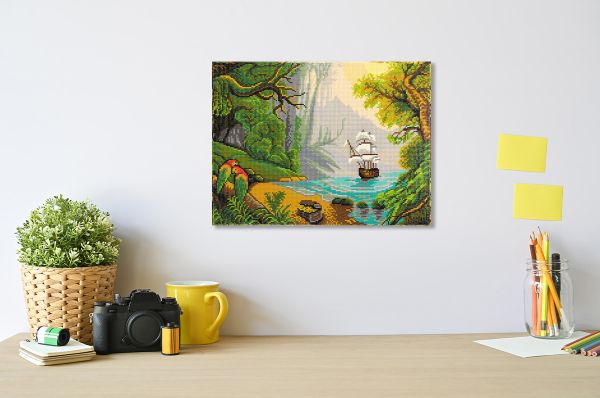 Алмазная (кристальная) мозаика Фрея, на подрамнике Остров сокровищ, 40х30 см