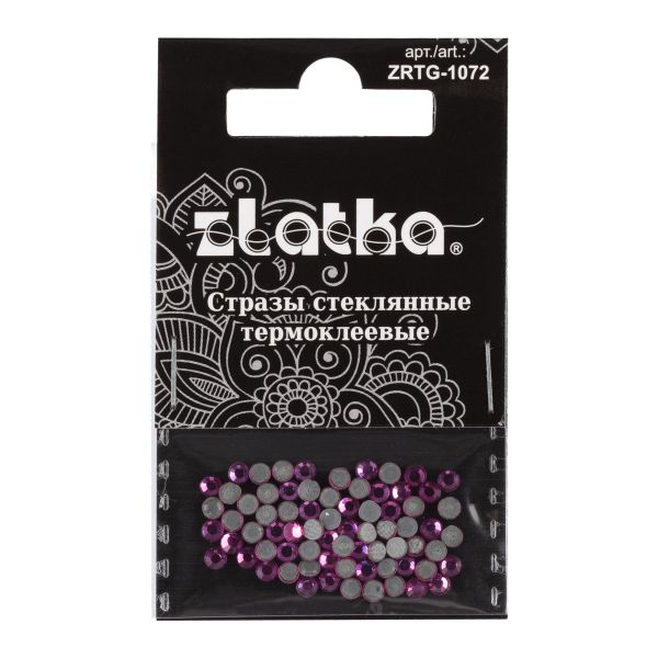 Стразы клеевые стекло 2.7 мм, 360 шт, SS10 №25 фуксия (Fuchsia), Zlatka ZRTG-1072