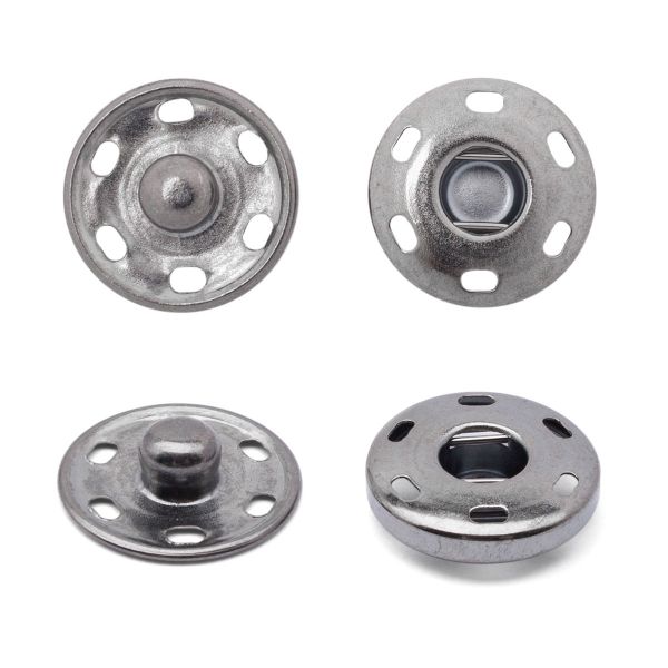 Кнопка пришивная металл ⌀19.0 мм, чер.никель, 20 шт, Г13975