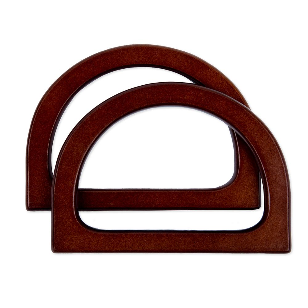 Ручка для сумки 13.7х9.6 см, 2 шт, №02 темное дерево, Gamma HA-35