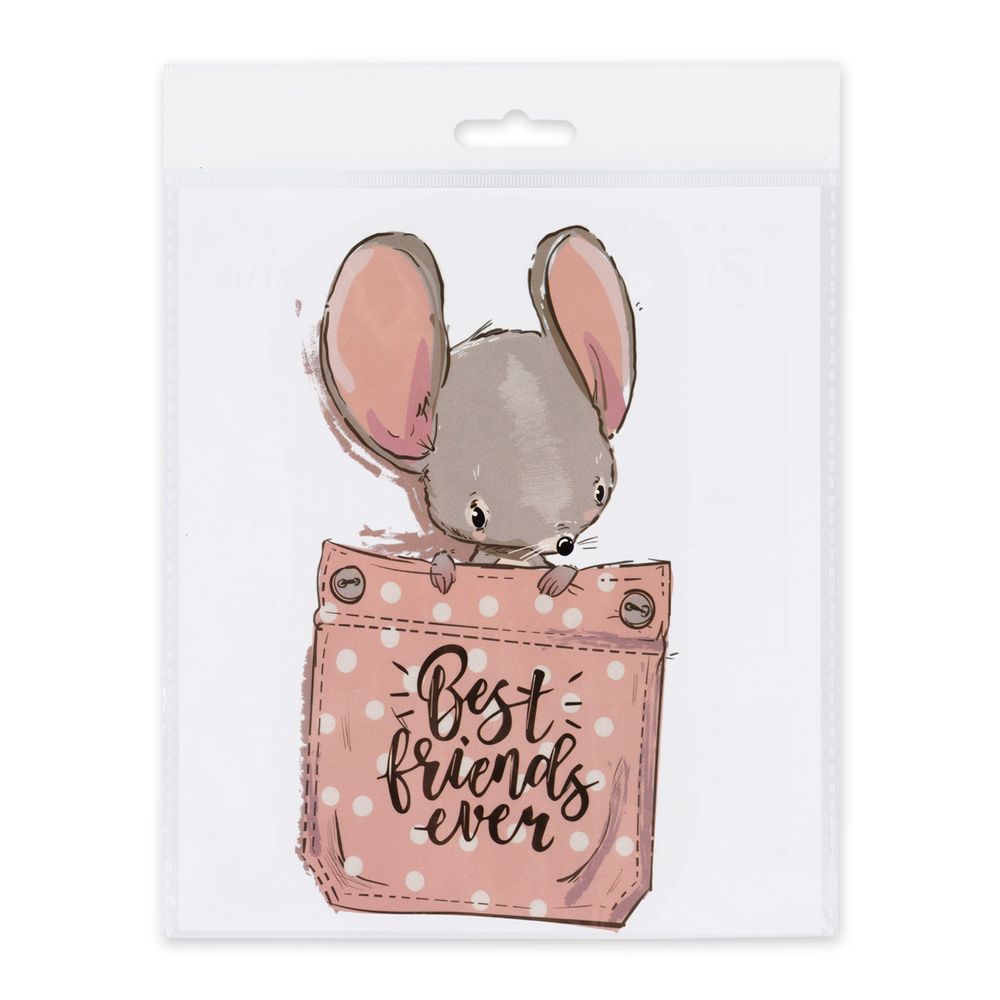 Термотрансфер, 1 шт, М-032 мышка 14х7.5 см, Gamma M №01