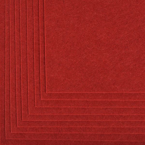 Фетр листовой жесткий 1.0 мм, 20х30 см, 10 шт, цв. 617 бордовый