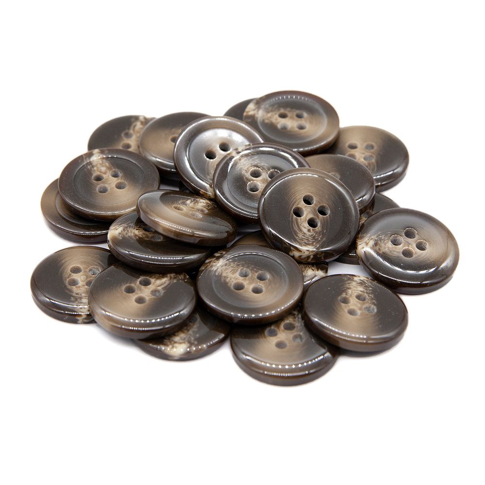 Пуговицы 4 прокола мужская костюмные 543294/4 40 (5406 коричн, глянц.), 24 шт