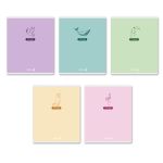 Тетрадь ученическая общая, выборочный лак, A5 96 л. на скобе 65 г/м², белизна 100% 5 шт клетка, 01533 Для творческих заметок, Светоч Т80