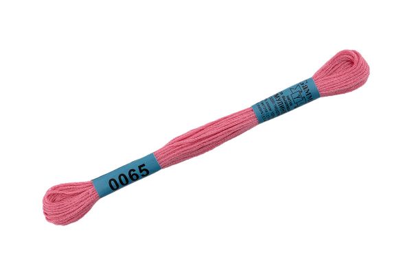 Мулине Gamma 100% хлопок, цв.0065 розовый, 24 мотка по 8 метров