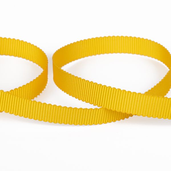 Лента репсовая (в рубчик) с зубчатым краем 10.0 мм / 25±1 метров, 650 желтый, Gamma PTGR-10