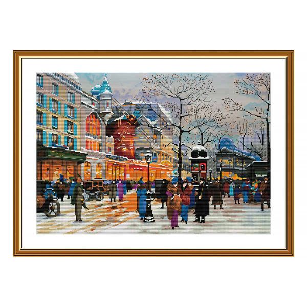 Набор для вышивания нитками Нова Слобода, Легенды Парижа. Мулен Руж 46х32 см