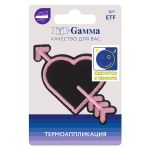 Термоаппликация №05, 1 шт, 02-510 Сердце большое 8.3х5 см, Gamma ETF
