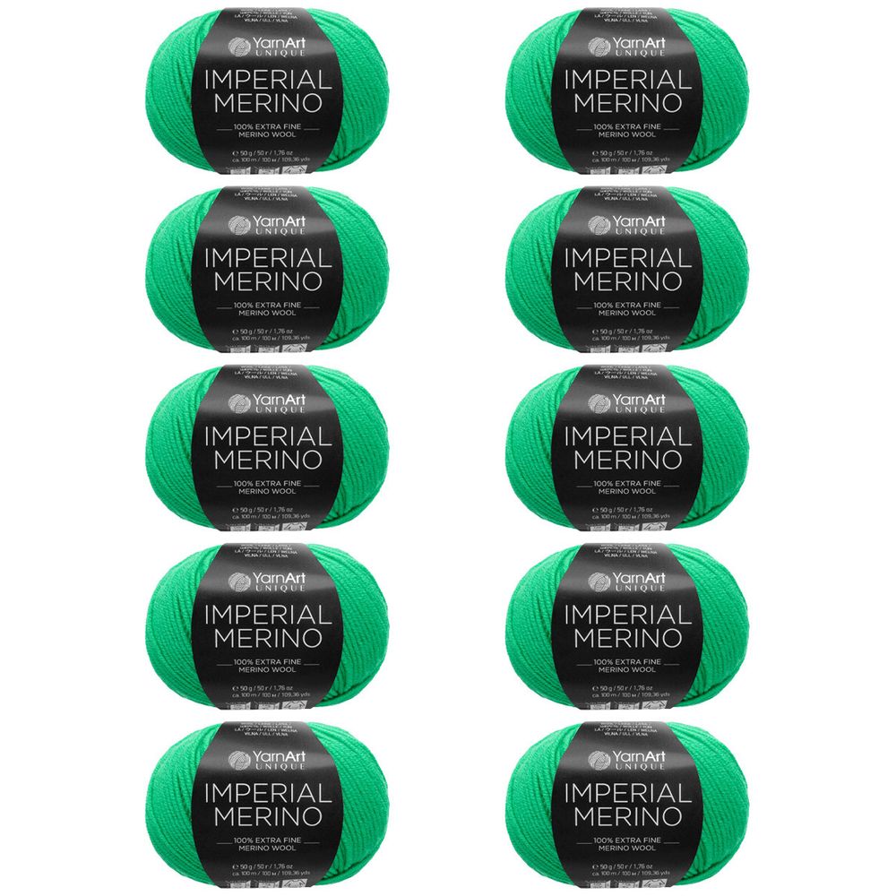 Пряжа YarnArt (ЯрнАрт) Imperial Merino / уп.10 мот. по 50 г, 100 м, 3332 зеленый