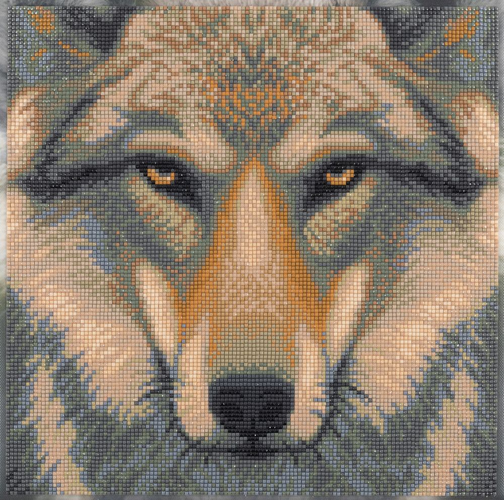 Кристальная (алмазная) мозаика Фрея ALPD-279, на подрамнике, Взгляд волка, 30х30 см