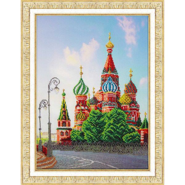 Набор для вышивания бисером Паутинка, Храм Василия Блаженного 30х40 см