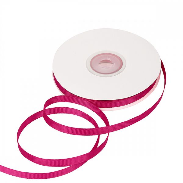 Лента репсовая (в рубчик) 6.0 мм / 22.8±1 метра, 187 фуксия, Magic4Hobby