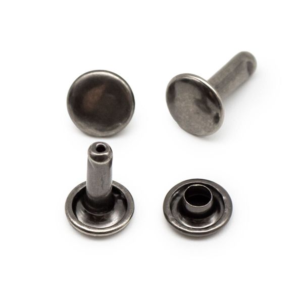 Хольнитены сумочные ⌀7 мм, h=9 мм, двухсторонние, BIG, темное серебро, 100 шт