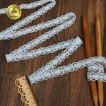 Кружево вязаное (тесьма) 15 мм / 10 метров, D1010, тонкая нить, цв.F183 голубой, Kruzhevo