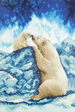 Алмазная (кристальная) мозаика Фрея, Белые мишки, 25х40 см