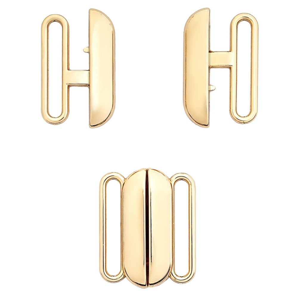 Застежки для купальника (бикини) металл 20.0 мм, золото, МВ_2235, 6 шт