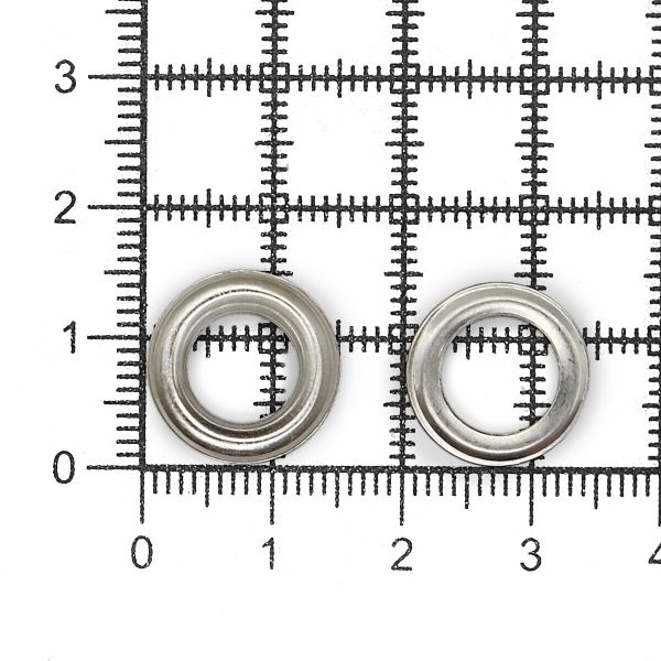 Люверсы металл ⌀_8.0 мм (внутр.), никель, 100 шт, BIG