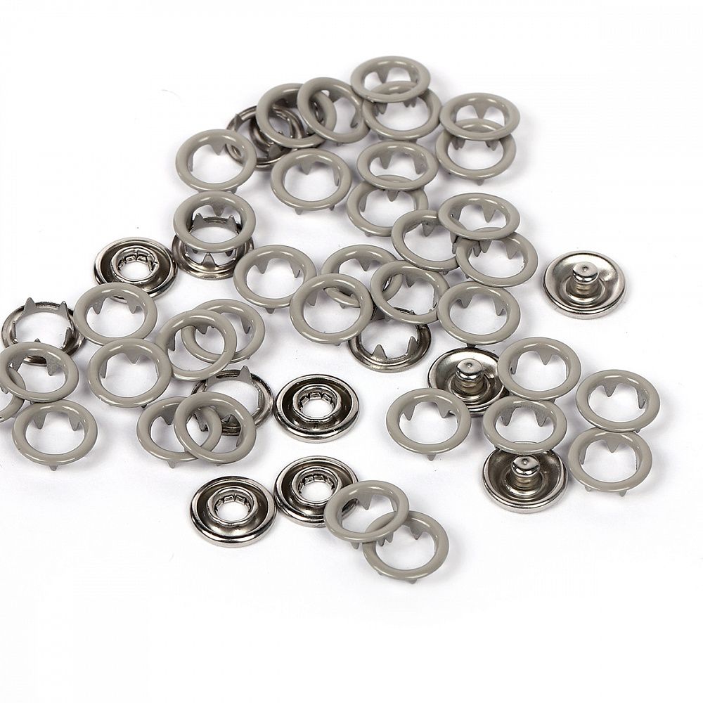 Кнопка рубашечная (джерси) открытая ⌀9.5 мм, НЕРЖ.СТАЛЬ, S204 (523) серый, 500шт, TBY