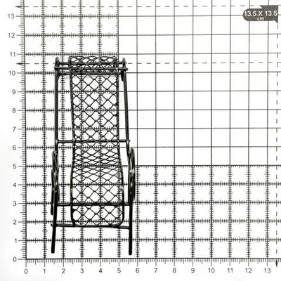 Миниатюра кукольная: Шезлонг витой металлический, 7х4х4см, черный