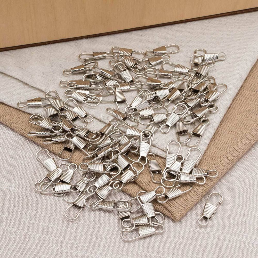 Карабин-крючок металл 04 мм (25х8 мм), никель, 100 шт