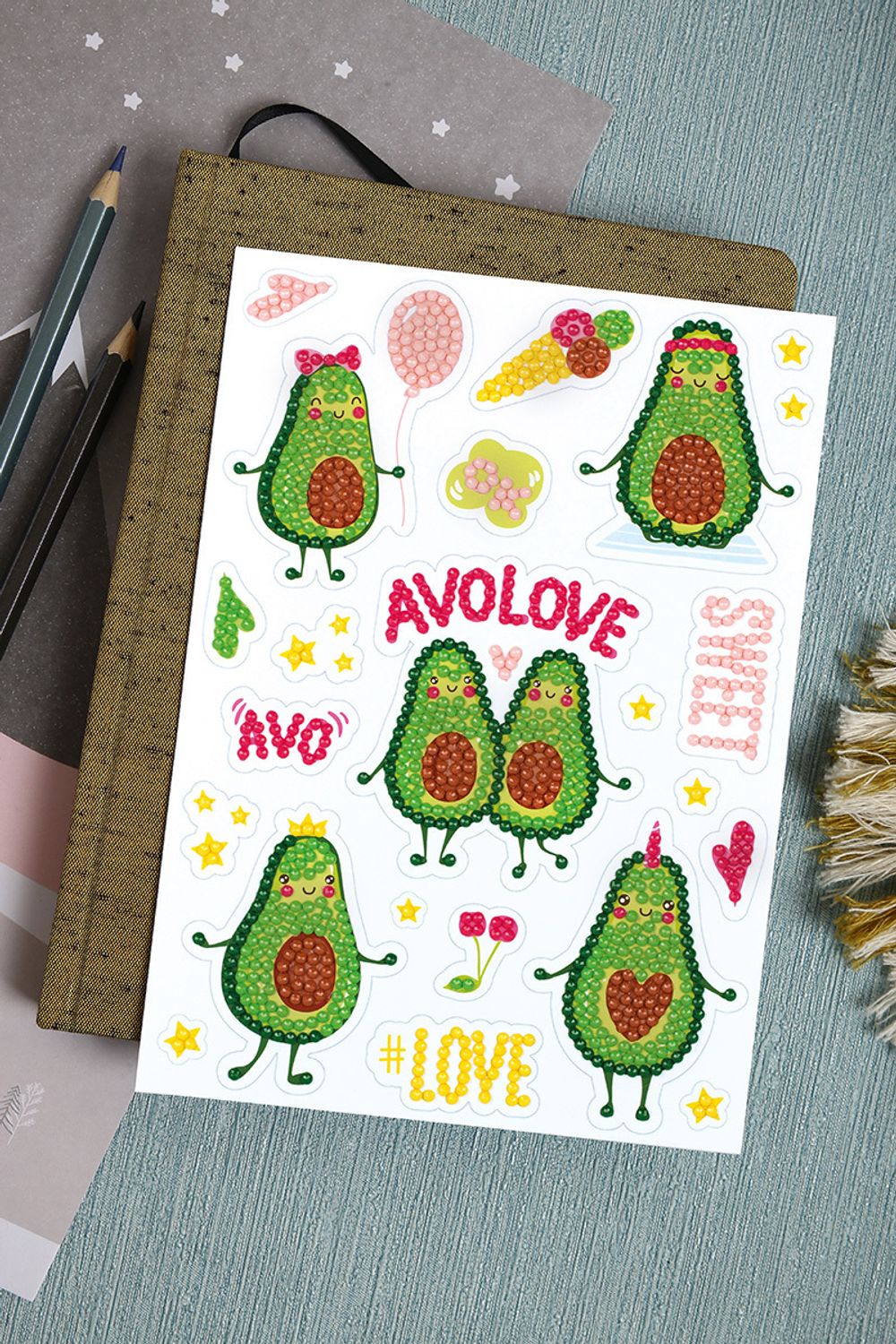 Алмазная (кристальная) мозаика Фрея, наклейки Авокадо, 14х19.5 см