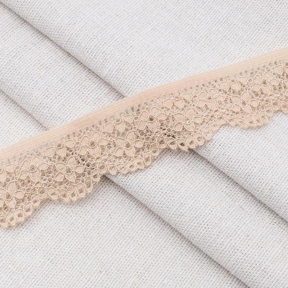 Кружево эластичное (стрейч) 25 мм / 50 метров, бежевый, К009.025