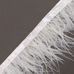 Перья на ленте Страус шир. 8 см, арт.FBY-08-01, цв.белый уп.2м