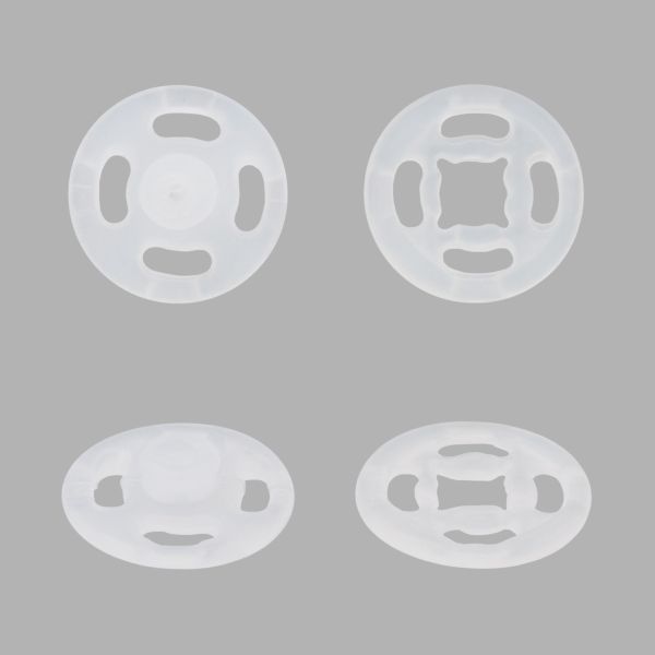 Кнопки пришивные нейлон 8 мм, прозрачный, 24 шт, Pony, 77901