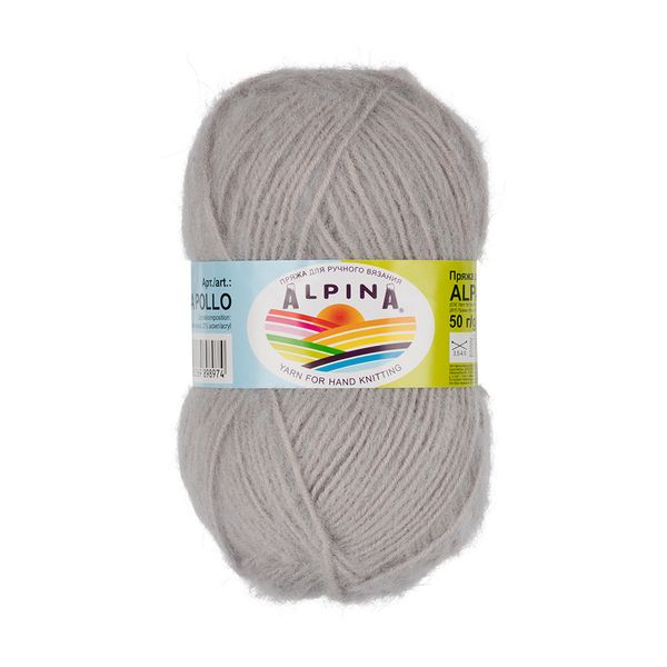 Пряжа Alpina Alpaca Pollo / уп.4 мот. по 50г, 125м, 07 св.серый