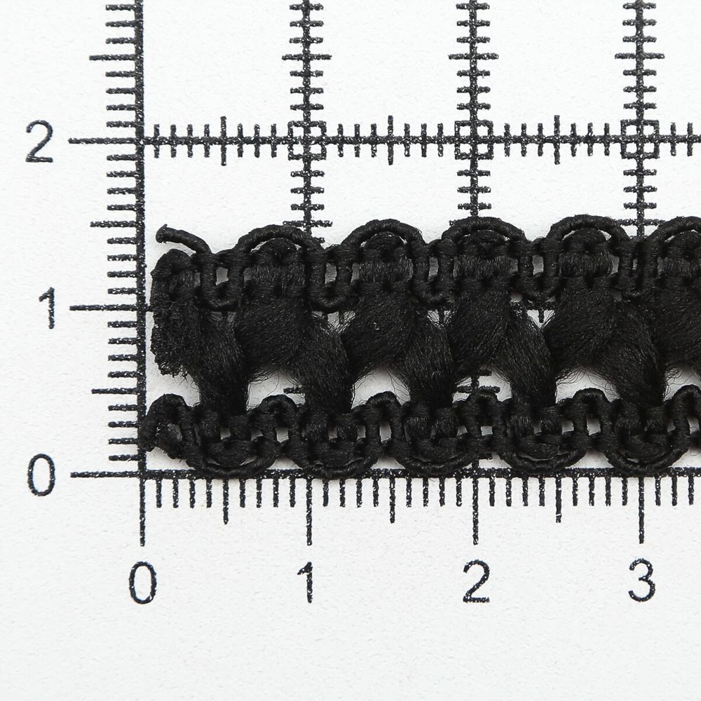 Тесьма отделочная вязаная 17 мм, 10 м, черный