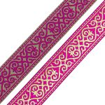 Лента (тесьма) жаккардовая 33.0 мм / 7.32 метра, цикламен, 7222