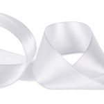 Лента атласная 2-сторонняя с метанитью 50.0 мм / 33±2 метра, 001белый/серебро, Gamma AL-50M