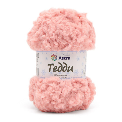 Пряжа Astra Premium (Астра Премиум) Тедди букле / уп.1 мот. по 150 г, 35 м, 06 розовый
