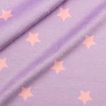 Мех коротковорсовый 3мм с принтом звезды, 47*47см (±2см), 100% п/э (сирень/светло-розовый) 29496