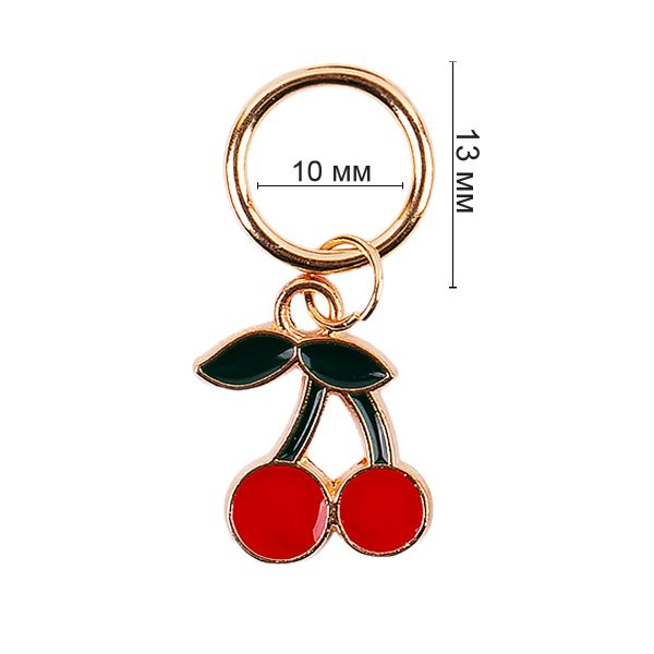 Кольца маркировочные металл, 6 шт, №03 с подвесками фрукты, Gamma MKK-06