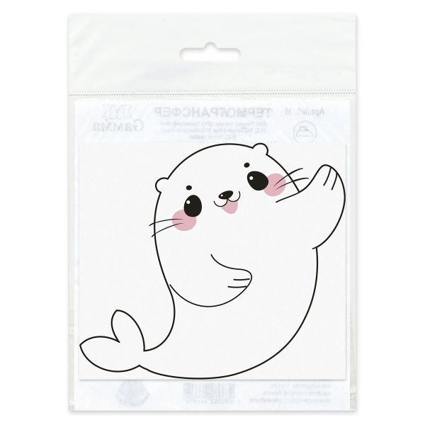 Термоаппликация Gamma Термотрансфер M №06, 1 шт, M-618 Морской котик 10х11.5 см