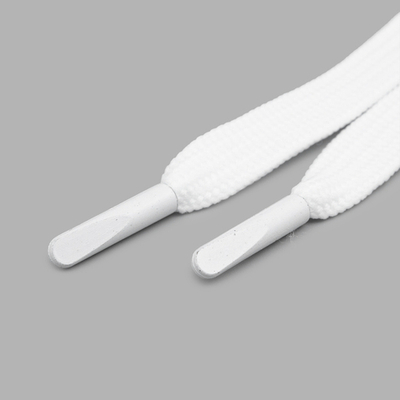 Шнурки плоские с металлическим наконечником 10.0 мм / 130см, 2 шт/упак (белый), 6220-0134